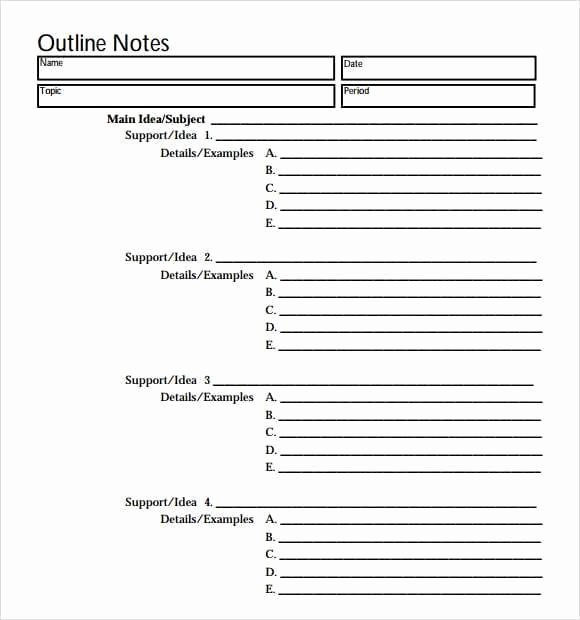 9 Outline Templates Word Excel Pdf formats