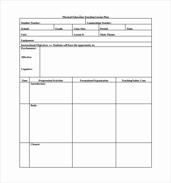 9 Physical Education Lesson Plan Samples – Pdf Word