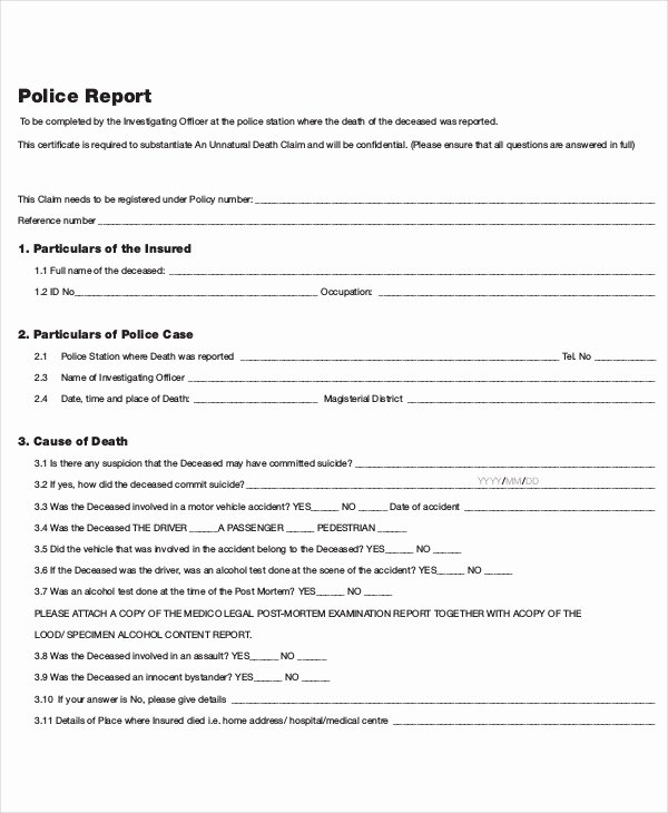 9 Police Report Templates Free Sample Example format