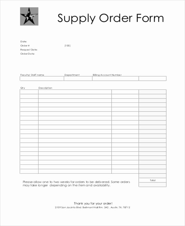 9 Printable order form Samples