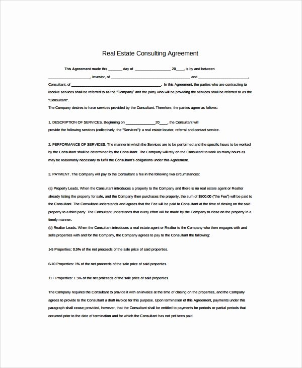 9 Real Estate Consulting Agreement Templates