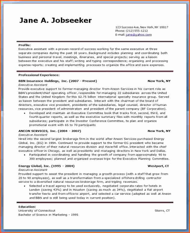 9 Resume for Executive assistant Sample Bud Template