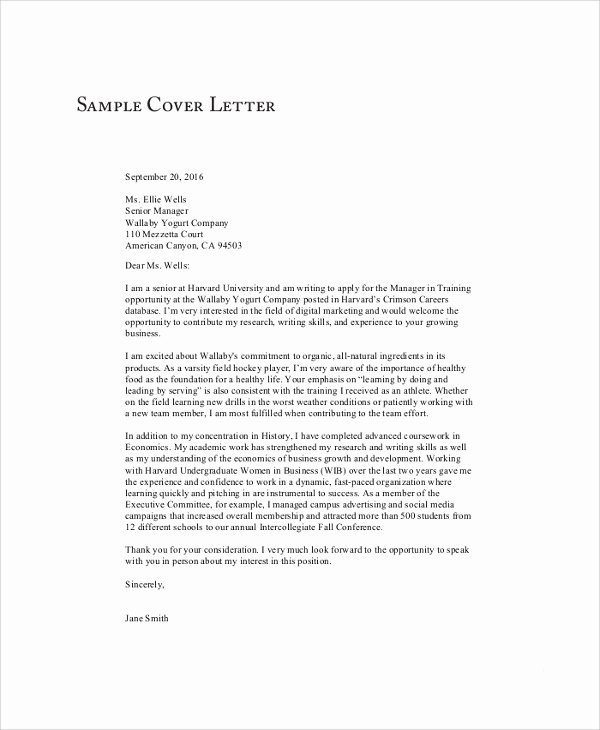 General Resume Cover Letter Examples | Letter Example Template