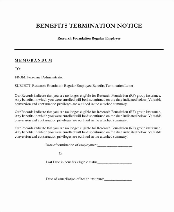 9 Sample Employee Termination Letters – Word Pdf Pages