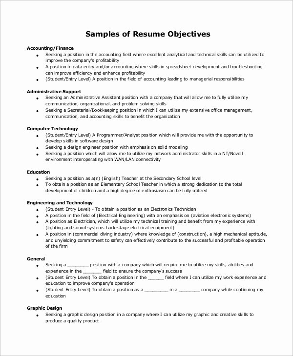 9 Sample Entry Level Resumes