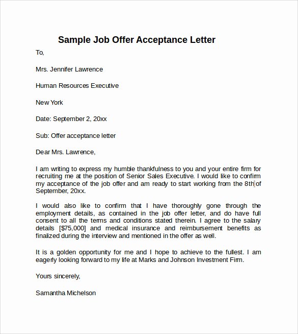 9 Sample Fer Acceptance Letters to Download