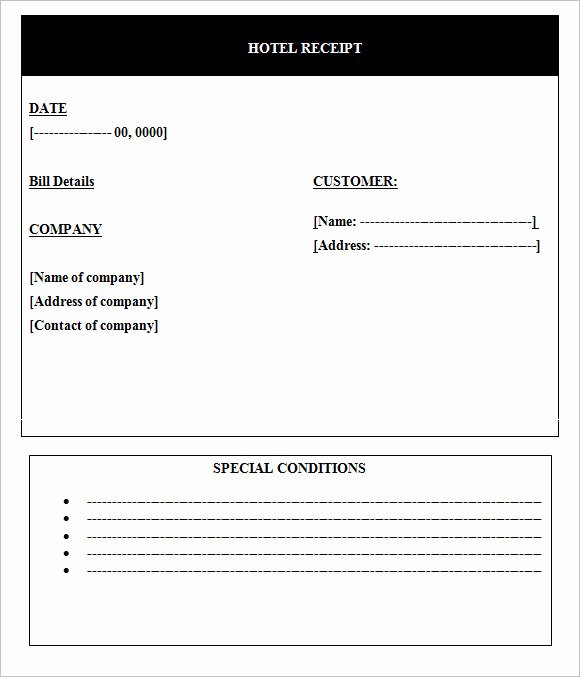9 Sample Hotel Receipt Templates Download In Word &amp; Pdf