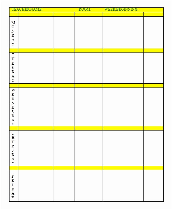 9 Sample Weekly Lesson Plans