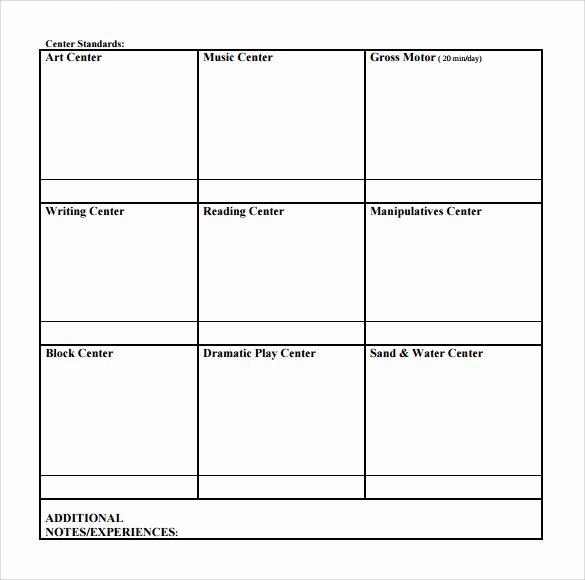 sample toddler lesson plan template