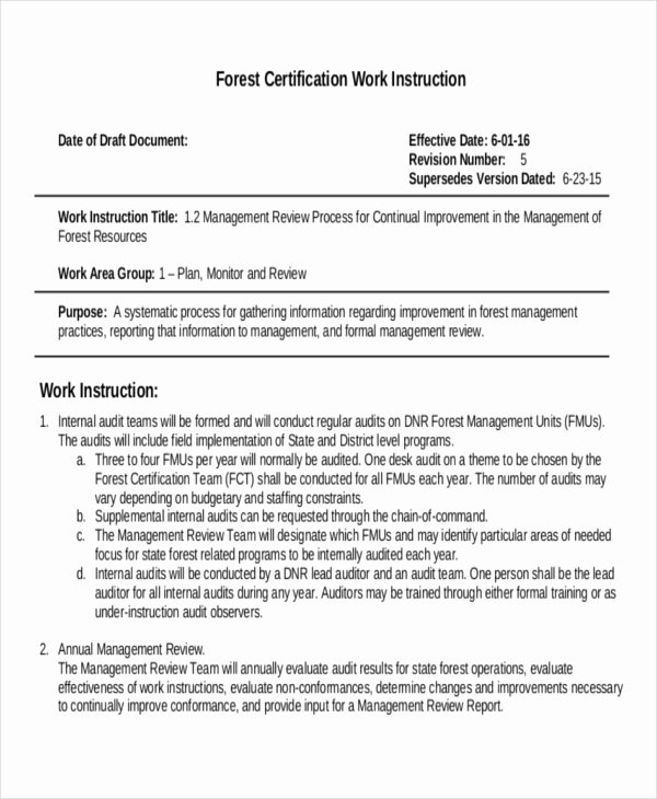 9 Work Instruction Templates Free Sample Example
