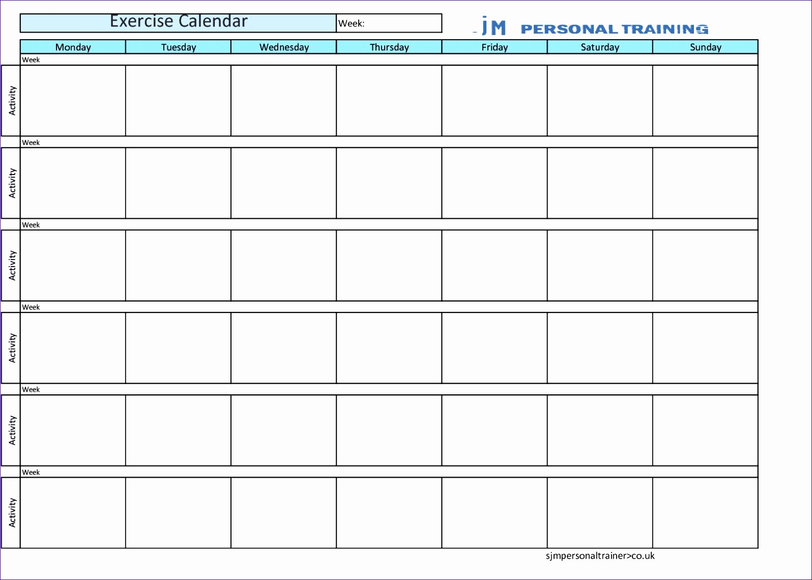9 Workout Schedule Template Excel Exceltemplates