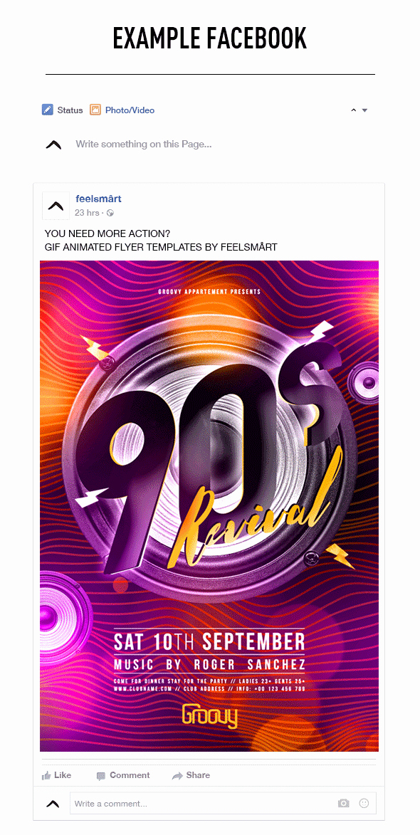 90s Revival Flyer Template Gif Animation Action by