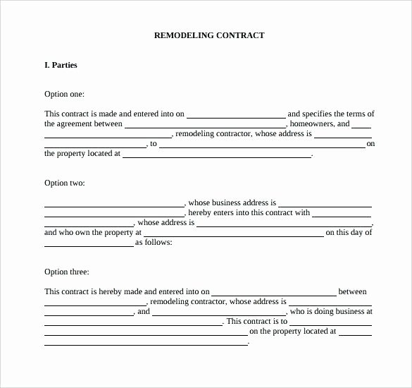 97 Remodeling Contract forms Remodeling Contracts