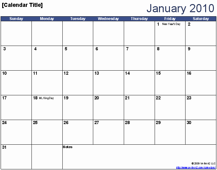 A Free Perpetual Yearly Monthly Calendar Template for