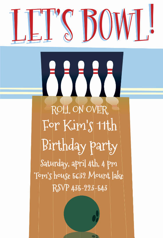 A Night Out Bowling Birthday Invitation Template Free