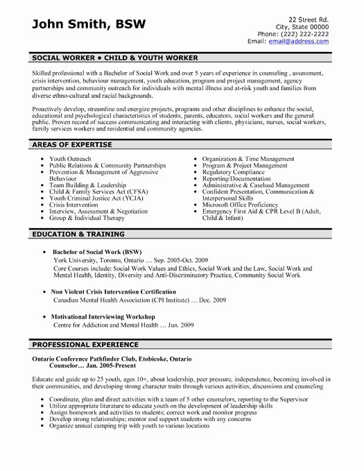 A Professional Resume Template for A social Worker Want