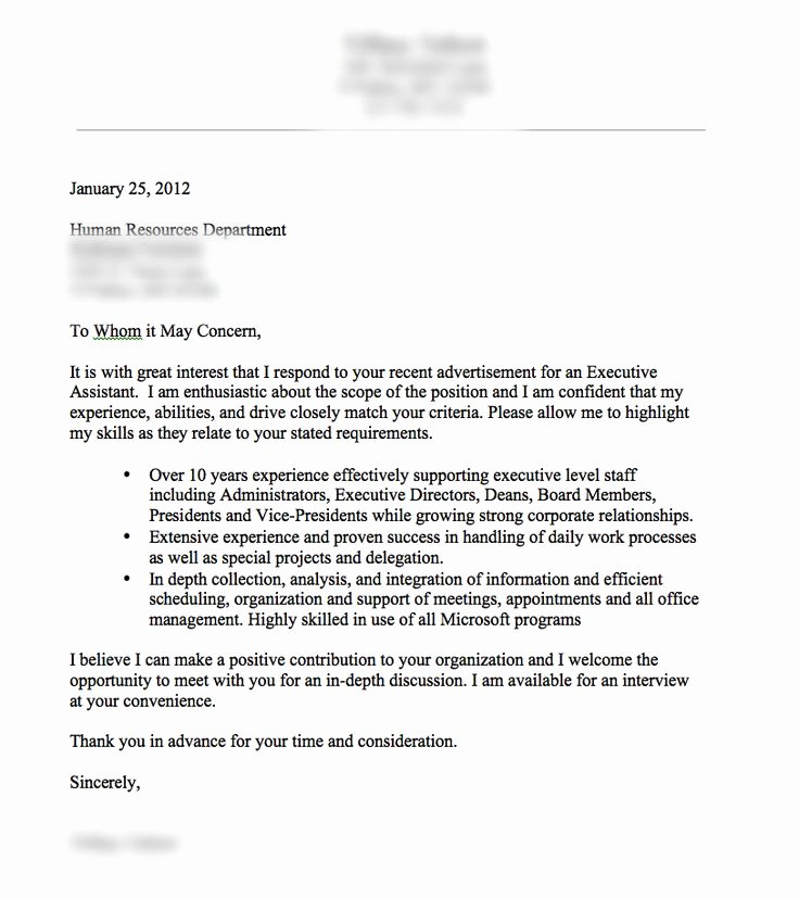 A Very Good Cover Letter Example Resume Tips