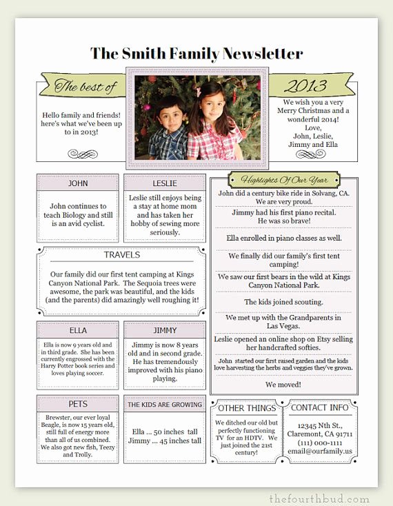 A Year In Review Christmas Letter Pdf Template by