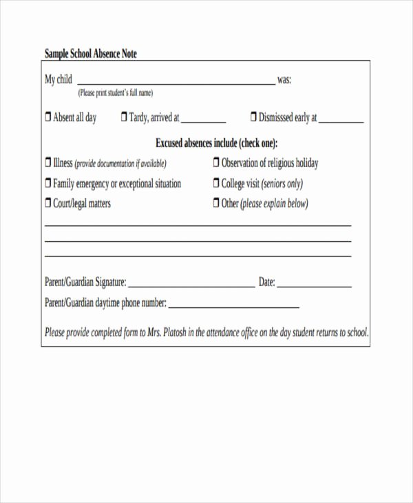 Absence Note Template Sample Medical Certificate for