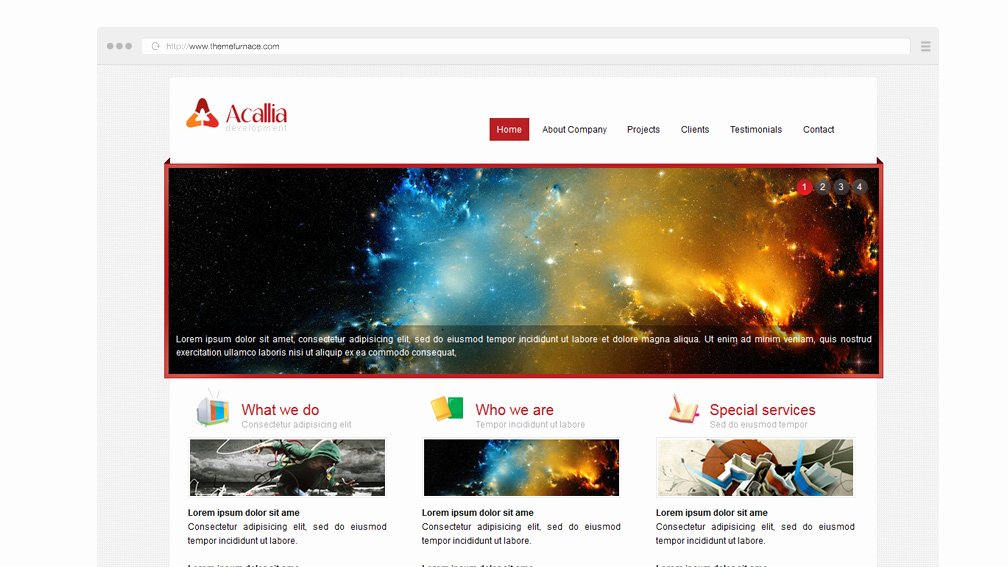 Acalia Free Business Website Template with Inside Page