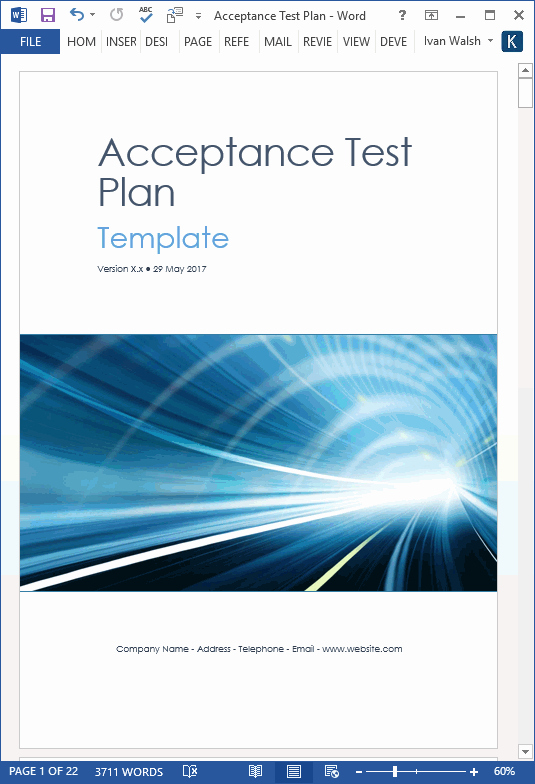 Acceptance Test Plan Template 21 Page Ms Word