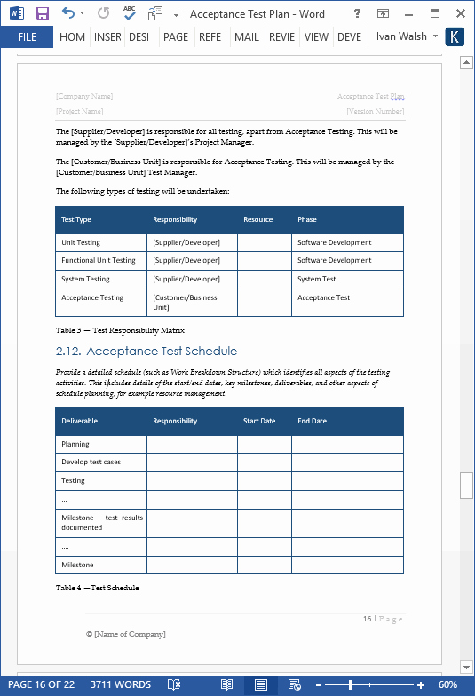 acceptance test plan template