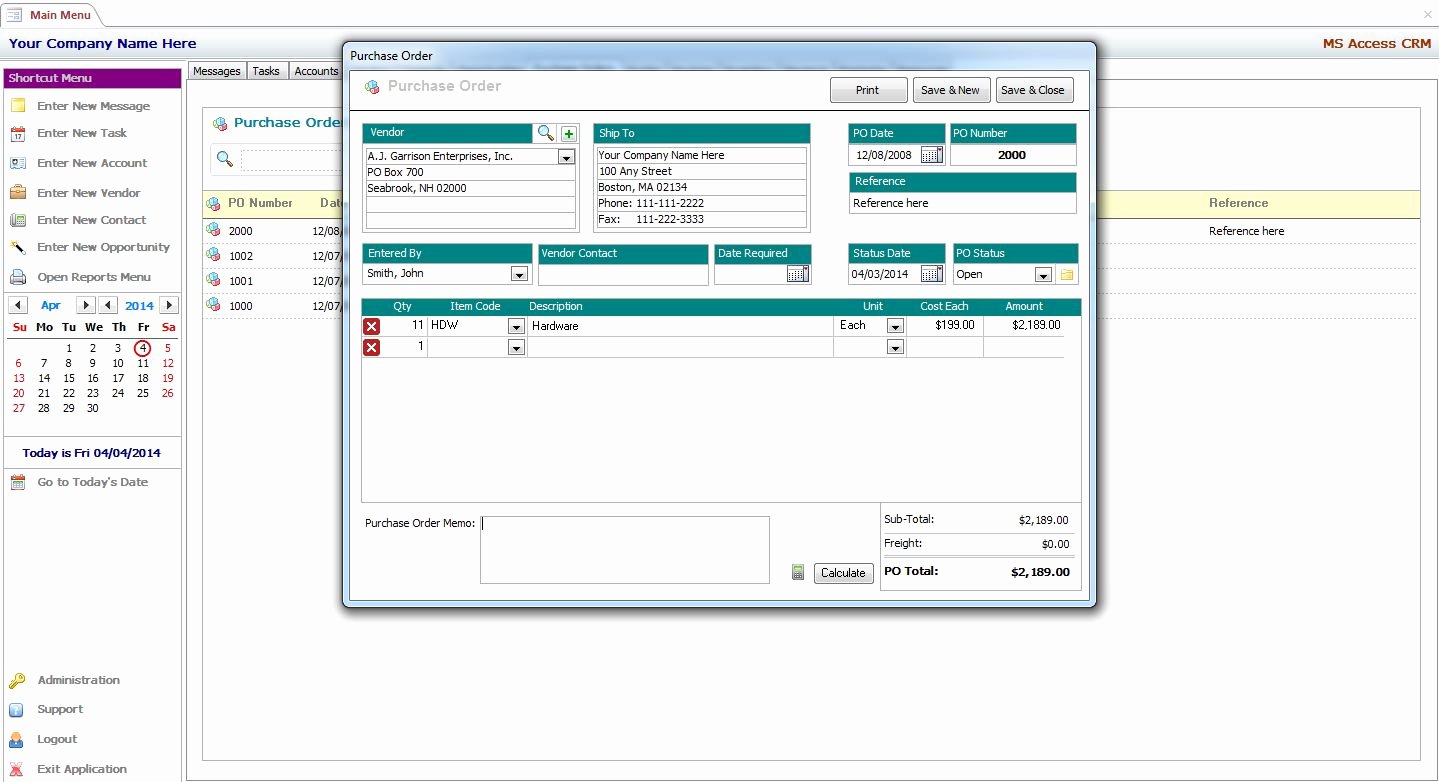 access invoice template free 1398