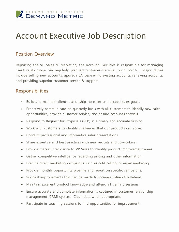 Account Executive Job Description