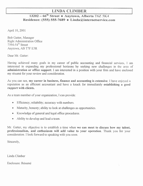 Accountant Cover Letter Example Sample
