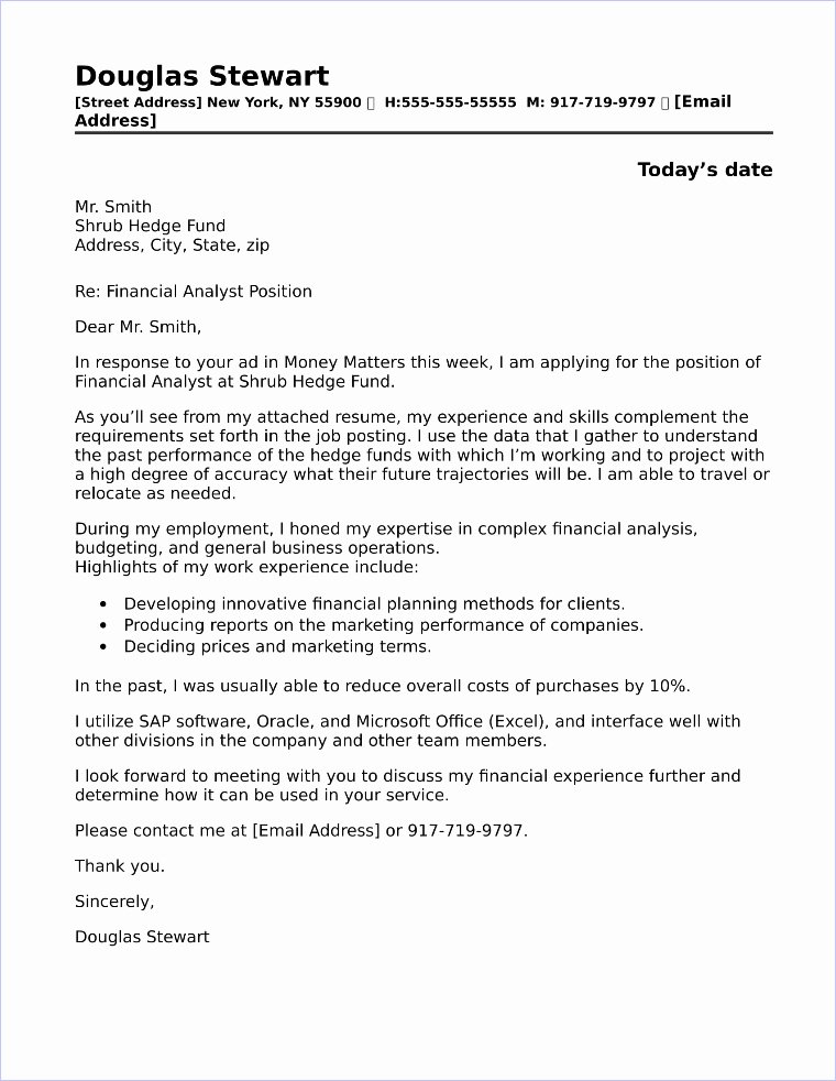accounting finance cover letter examples