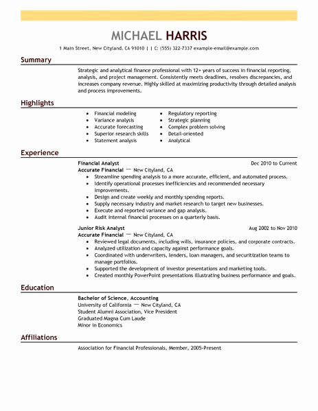 Accounting &amp; Finance Resume Examples