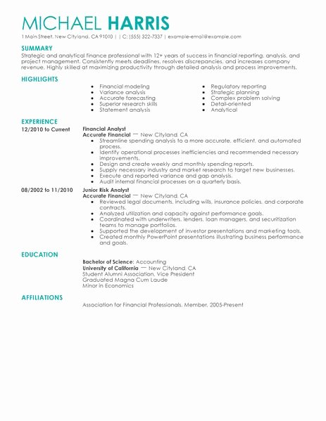 Accounting &amp; Finance Resume Examples