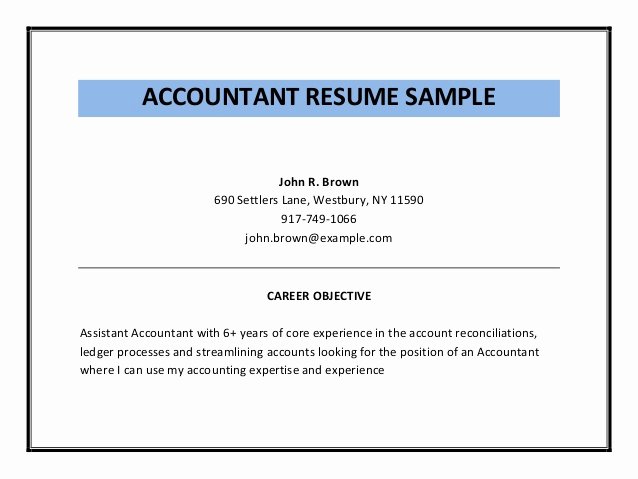 Accounting Resume Sample Pdf