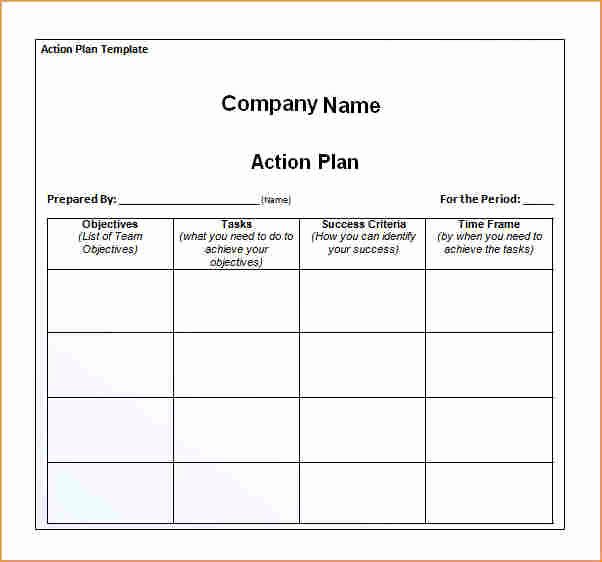 Action Plan Template Business Proposal Templated