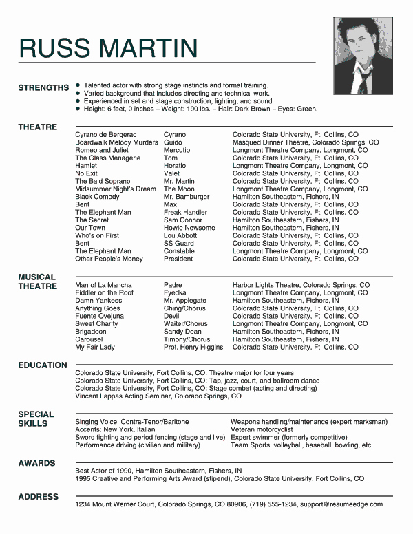Actor Resumes top Resume Tips for Actors