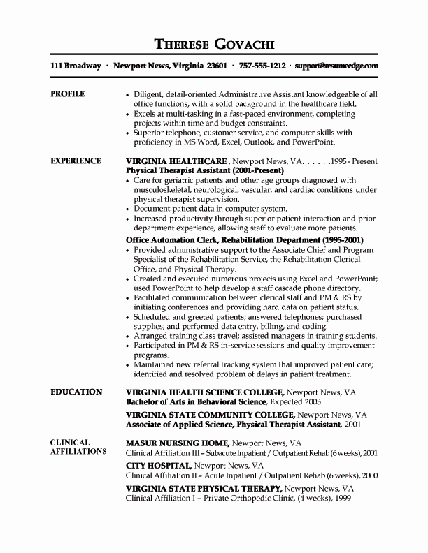 administrative assistant resume