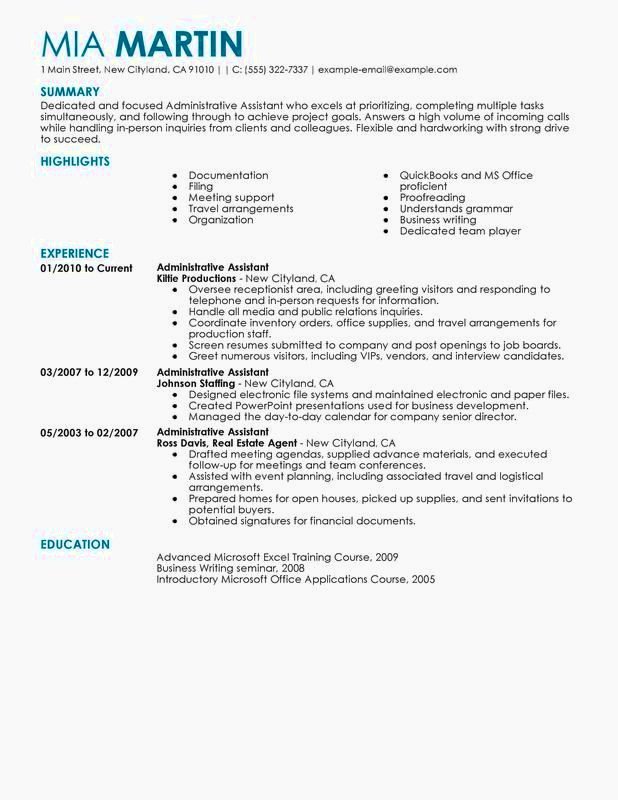 administrative assistant resume key words