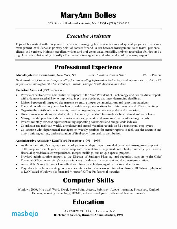 Administrative assistant Resume Objective Examples Earpod