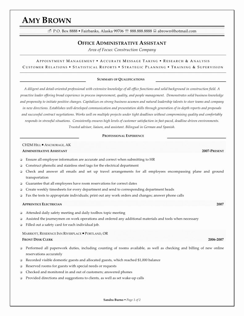 Administrative assistant Resume Resume Cv Example Template