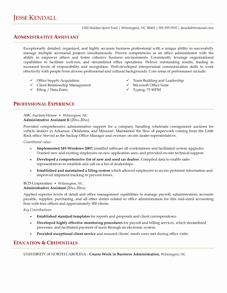 Administrative assistant Resume Resume Cv Example Template