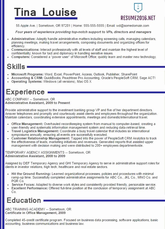 Administrative assistant Resume Samples 2016 Choose It
