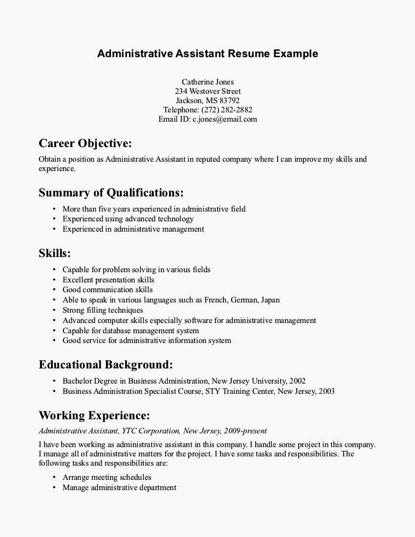 Advertising Administrative assistant Resume