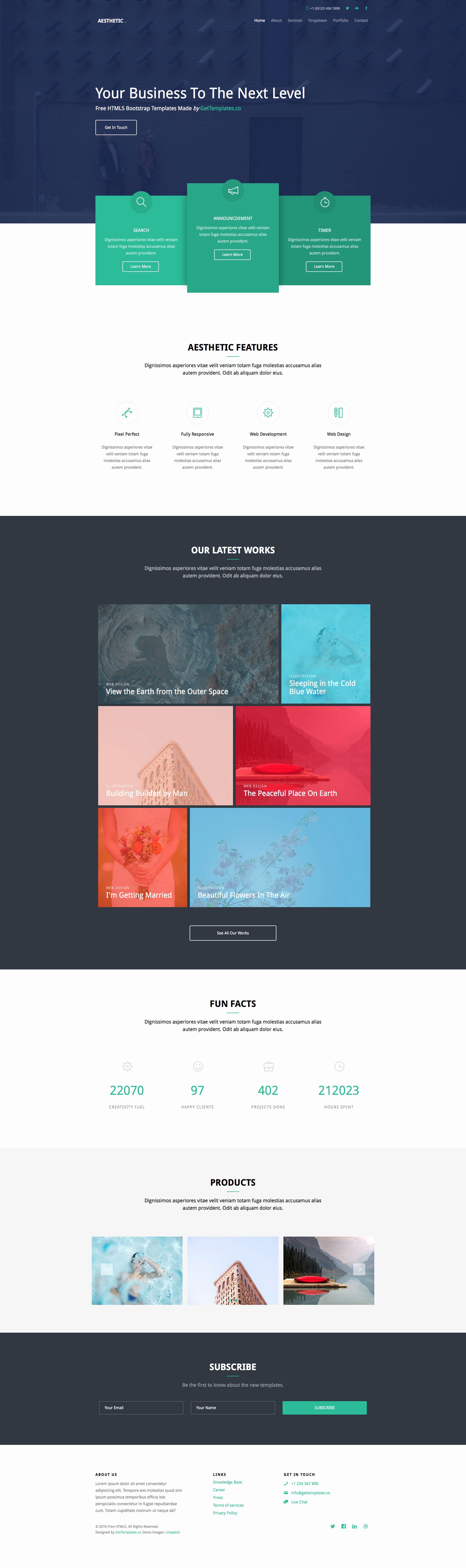 Aesthetic Free Responsive HTML5 Bootstrap Template