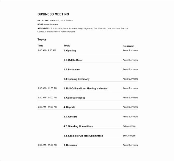 Agenda Template – 24 Free Word Excel Pdf Documents