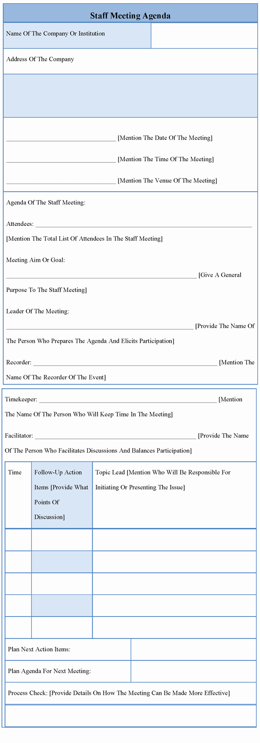Agenda Template for Staff Meeting Example Of Staff