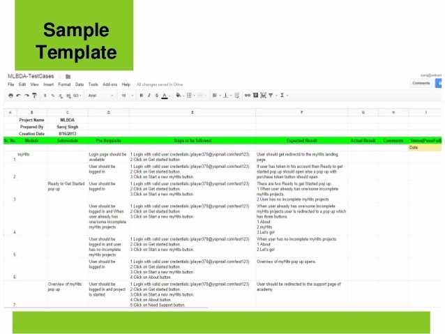 Agile Test Plan Sample Document Templates Resume