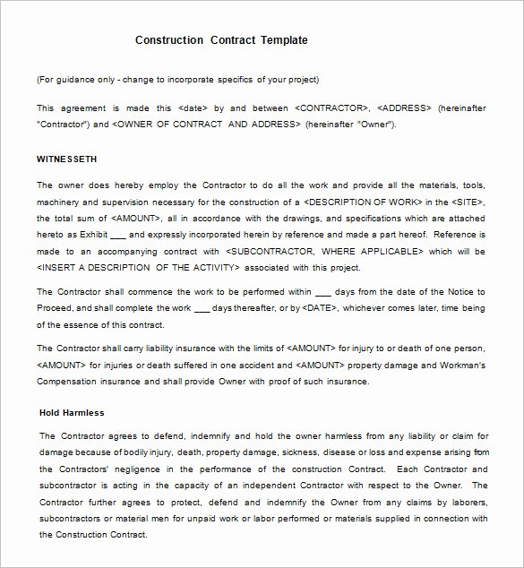 Aia Residential Construction Contract Template Templates