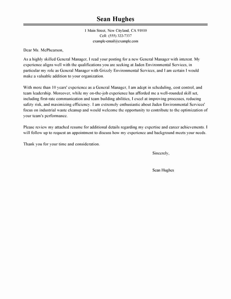 Management Cover Letter Templates Free | Latter Example Template