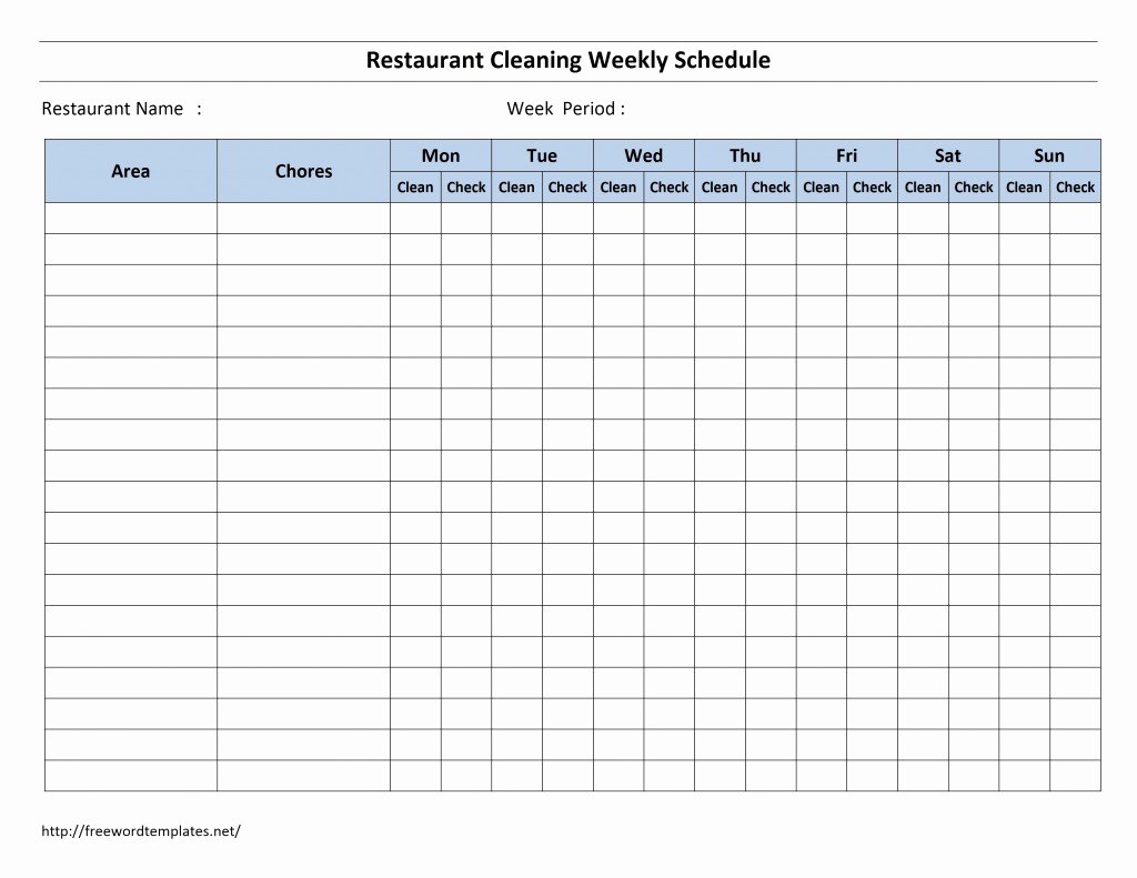 Amazing Of Incridible Hotel Room Cleaning Schedule Templa