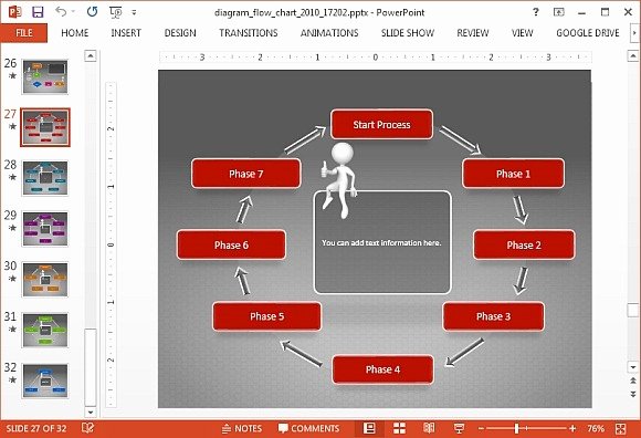 Animated Flow Chart Diagram Powerpoint Template